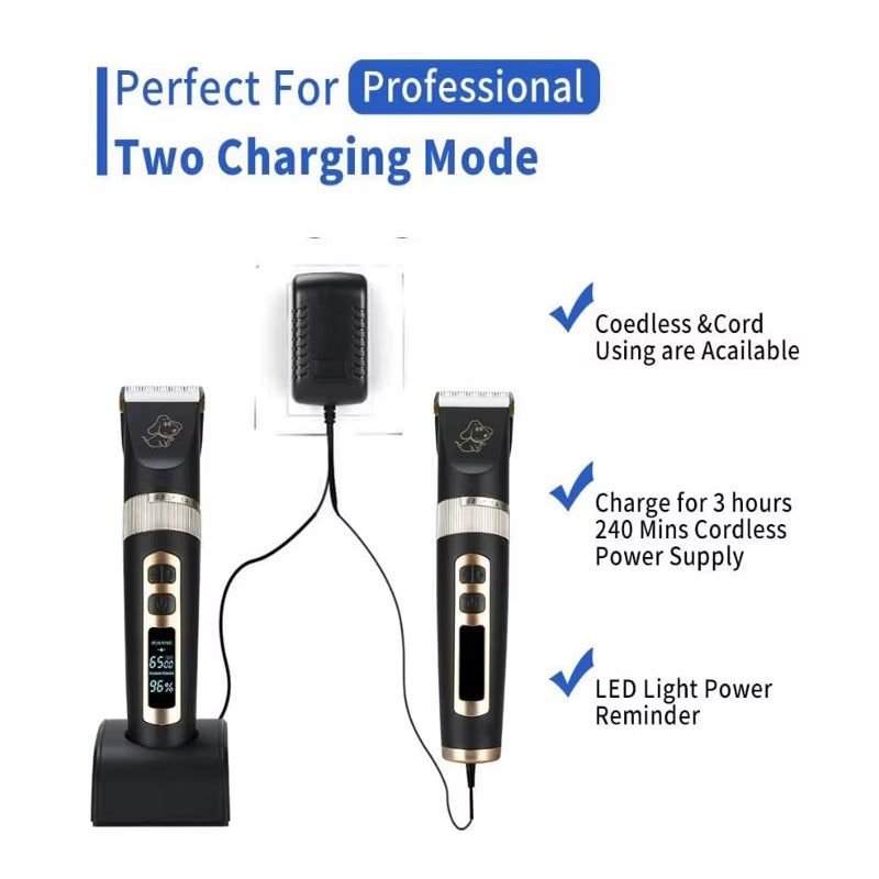 Baorun P9 P3 Clipper Dogs Professional LCD Pet Cat Clippers Electrical Grooming Trimmer Rechargeable Haircut Machine Animal